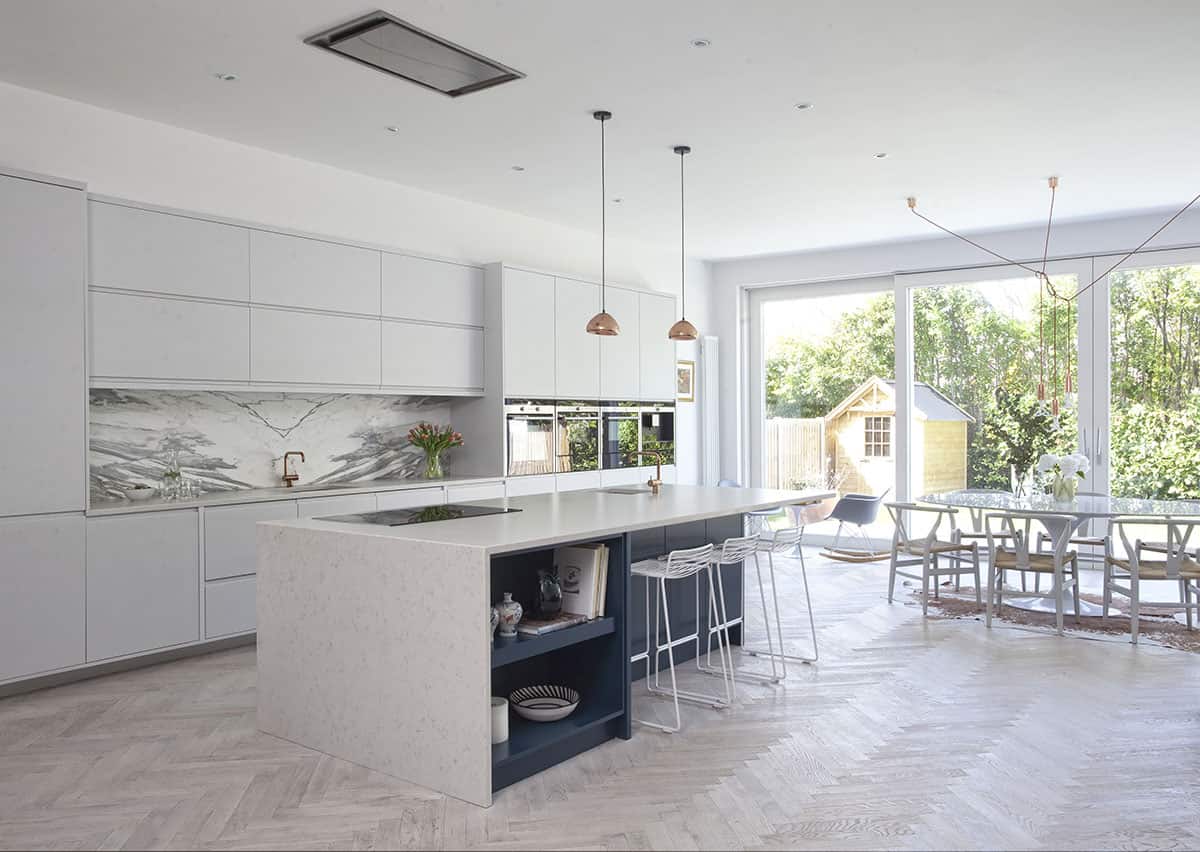Light & Simple, Calacatta Marble detail, fabricated and installed by Miller Brothers Stone, Countryside, north of Dublin