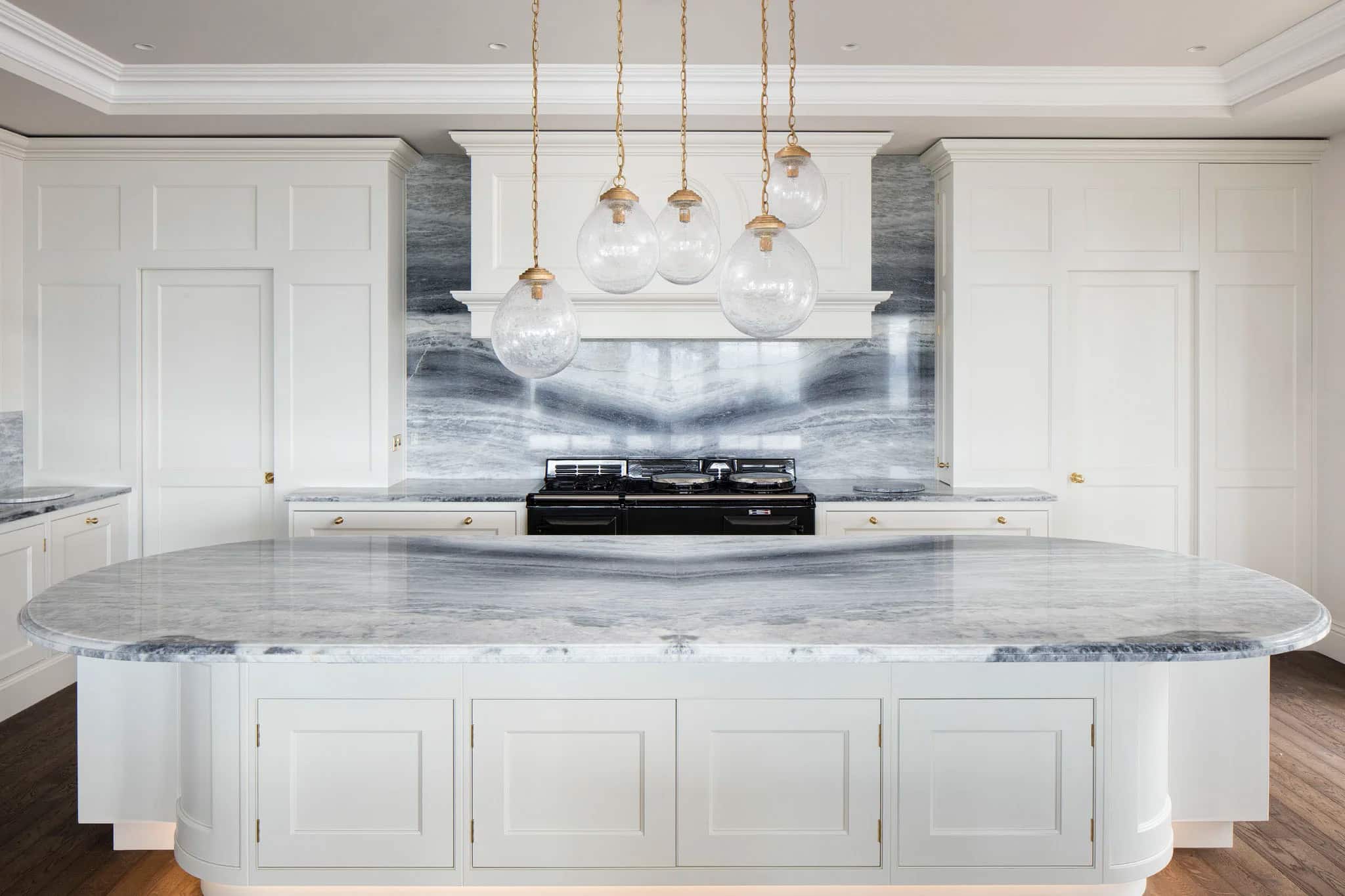 Calacatta Marble kitchen by Miller Brothers Stone, Blue Knight Tones, Dublin 13