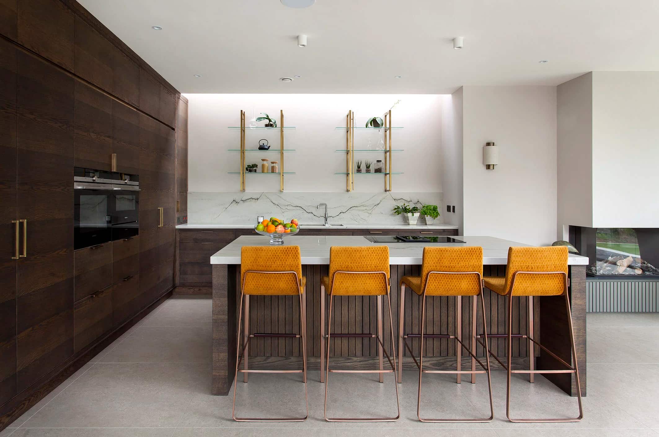 Timber and Statuario Quartzite, Miller Brothers Stone